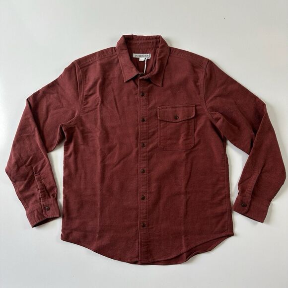 Outerknown Terra Nova Moleskin Shirt Terra Cotta Size Large NWT